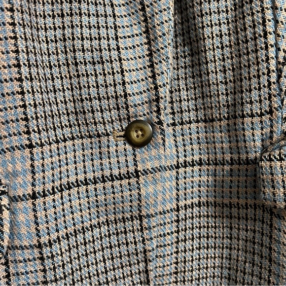 Free People Chess Plaid Linen Blazer - Picture 7 of 12